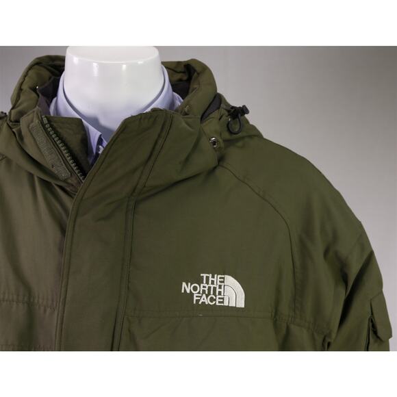 North Face Men's Green Parka Down Puffer Jacket Hyvent Hooded XL - Picture 4 of 9